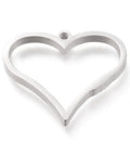HEART 30x25mm Tarnish Resistant 304 Stainless Steel Open Back Bezel Pendants, For DIY UV Resin, Epoxy Resin, Tarnish Resistant 304 Stainless Steel Open Back Bezel Pendants, For DIY UV Resin, Epoxy Resin,