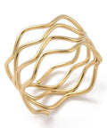ION GOLD PLATED Tarnish resistant 304 Stainless Steel Wave Finger Ring – 12mm Wide Tarnish resistant 304 Stainless Steel Wave Finger Ring – 12mm Wide