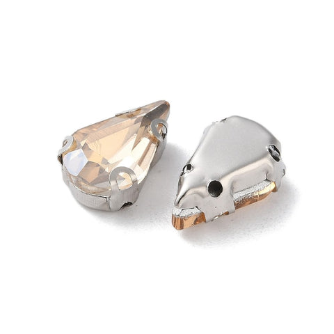 LIGHT TOPAZ Teardrop Sew on Rhinestone for Garments Teardrop Sew on Rhinestone for Garments