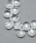 Teardrop Shaped Natural Quartz Crystal Beads Pendant, Charm Teardrop Shaped Natural Quartz Crystal Beads Pendant, Charm