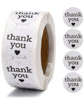 WHITE Thank You Stickers, 25mm Thank You Stickers, 25mm