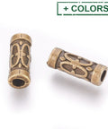 Tibetan Silver Beads, Tube, Antique Silver/Bronze 13mm Tibetan Silver Beads, Tube, Antique Silver about 5mm in diameter, 13mm long, hole: 3mm