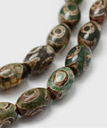 Olive Green Tibetan Style dZi Beads Strands, Natural Agate Beads Tibetan Style dZi Beads Strands, Natural Agate Beads, Dyed & Heated, Barrel, SaddleBrown Size: about 8mm in diameter, 12mm long, hole: 2mm; about 30pcs/strand, 13.9"(355mm).