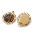 Tiger Eye Oval Pendant with 18K Gold-Plated Stainless Steel – 18mm Tiger Eye Oval Pendant with 18K Gold-Plated Stainless Steel – 18mm