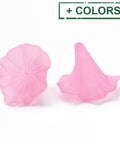Transparent Acrylic Beads, Calla Lily, Frosted, Dyed about 35mm wide Transparent Acrylic Beads, Calla Lily, Frosted, Clear, Dyed about 35mm wide, 41mm long, 35mm thick, hole: 3mm
