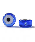 Transparent Acrylic Beads, Flat Round with Evil Eye Pattern, Medium Blue, 7x4mm Transparent Acrylic Beads, Flat Round with Evil Eye Pattern, Medium Blue, 7x4mm