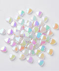 WHITE Transparent Acrylic Heart Beads, 8x8x3mm Transparent Acrylic Heart Beads, 8x8x3mm