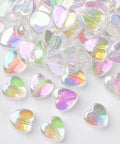 CLEAR AB Transparent Acrylic Heart Beads, 8x8x3mm Transparent Acrylic Heart Beads, 8x8x3mm