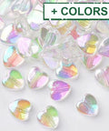 Transparent Acrylic Heart Beads, 8x8x3mm Transparent Acrylic Heart Beads, 8x8x3mm