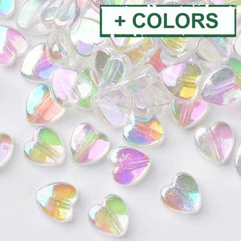 Transparent Acrylic Heart Beads, 8x8x3mm Transparent Acrylic Heart Beads, 8x8x3mm