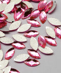 PINK Transparent Faceted Horse Eye Acrylic Hotfix Rhinestone 10x5mm Transparent Faceted Horse Eye Acrylic Hotfix Rhinestone 10x5mm
