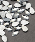 Transparent Faceted Teardrop, Acrylic Hotfix Rhinestone Flat Back Cabochons for Garment Design Transparent Faceted Teardrop, Acrylic Hotfix Rhinestone Flat Back Cabochons for Garment Design