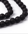 Black Transparent Glass Bead Strands, Frosted, Round, 8mm Transparent Glass Bead Strands, Frosted, Round, 8mm