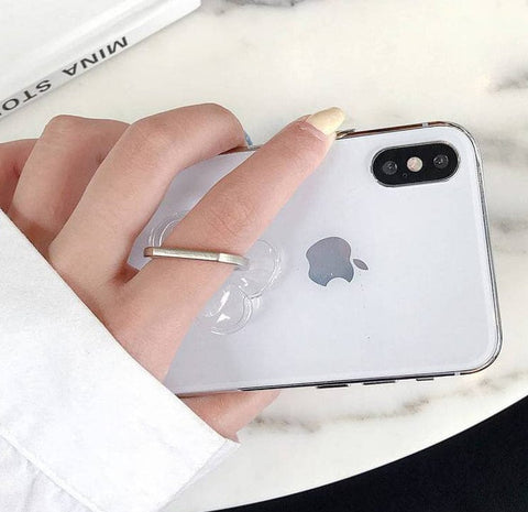 Transparent Plastic Cell Phone Ring Holder, 360 Degree Rotation, Alloy Finger Grip Stand Holder Transparent Plastic Cell Phone Ring Holder, 360 Degree Rotation, Alloy Finger Grip Stand Holder
