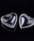 Transparent Plastic Christmas Bauble Pendants, Heart, 37x40mm Transparent Plastic Christmas Bauble Pendants, Heart, 37x40mm