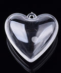 Transparent Plastic Christmas Bauble Pendants, Heart, 37x40mm Transparent Plastic Christmas Bauble Pendants, Heart, 37x40mm