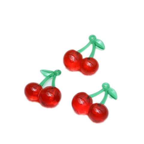 CHERRY Transparent Resin Fruit Pendants Transparent Resin Fruit Pendants