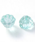 PALE TURQUOISE Transparent Spray Painted Glass Bead Caps, with Glitter Powder, Lotus Pod, 11x10.5mm Transparent Spray Painted Glass Bead Caps, with Glitter Powder, Lotus Pod, 11x10.5mm