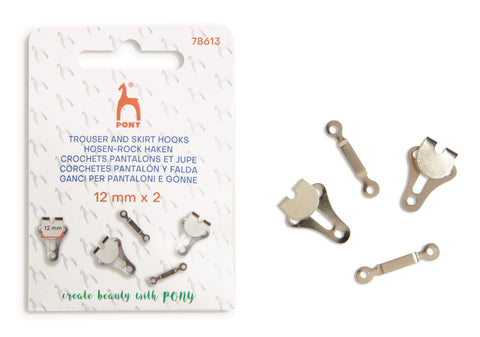 Trouser and skirt hooks, nickel 12mm Trouser and skirt hooks, nickel 12mm