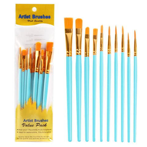 Turquoise Blue Paint Plastic Craft Brushes Set, with Aluminium Tube, for DIY Oil Watercolor Painting Craft Paint Plastic Craft Brushes Set, with Aluminium Tube, for DIY Oil Watercolor Painting Craft