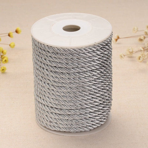 SILVER Twisted Nylon Thread, 5mm thick, about 16 meters Twisted Nylon Thread, 5mm thick, about 16 meters