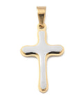 Two-Tone Stainless Steel Cross Pendant with Snap-On Bail – 29mm Two-Tone Stainless Steel Cross Pendant 29mm | BalzarCrafts