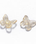 CLEAR (ONE TONE) Two Tone Transparent Spray Painted Glass Butterfly, 9.5x11x3mm Two Tone Transparent Spray Painted Glass Butterfly, 9.5x11x3mm