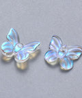 CLEAR (2 TONE) Two Tone Transparent Spray Painted Glass Butterfly, 9.5x11x3mm Two Tone Transparent Spray Painted Glass Butterfly, 9.5x11x3mm