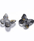 BLACK (2 TONE) Two Tone Transparent Spray Painted Glass Butterfly, 9.5x11x3mm Two Tone Transparent Spray Painted Glass Butterfly, 9.5x11x3mm