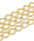 Unwelded Aluminum Curb Chains, Light Gold, 15.5x11x2mm Unwelded Aluminum Curb Chains, Light Gold, 15.5x11x2mm