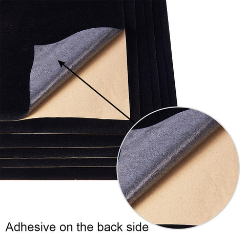 BLACK Velvet Fabric Sticky Adhesive Felt A4 sheet 21cmx30cm Velvet Fabric Sticky Adhesive Felt A4 sheet 21cmx30cm