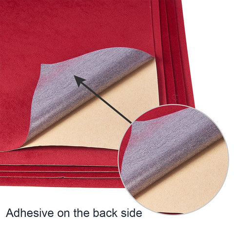 DARK RED Velvet Fabric Sticky Adhesive Felt A4 sheet 21cmx30cm Velvet Fabric Sticky Adhesive Felt A4 sheet 21cmx30cm