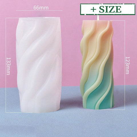Wavy Pillar Silicone Candle Mould – White Wavy Pillar Silicone Candle Mould | BalzarCrafts