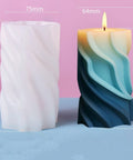 7.5x7.6x13cm Wavy Pillar Silicone Candle Mould – White Wavy Pillar Silicone Candle Mould | BalzarCrafts