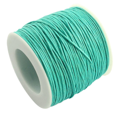 AQUAMARINE (CW7909-251) Waxed Cotton Macrame Cord, 1mm Waxed Cotton Macrame Cord, 1mm