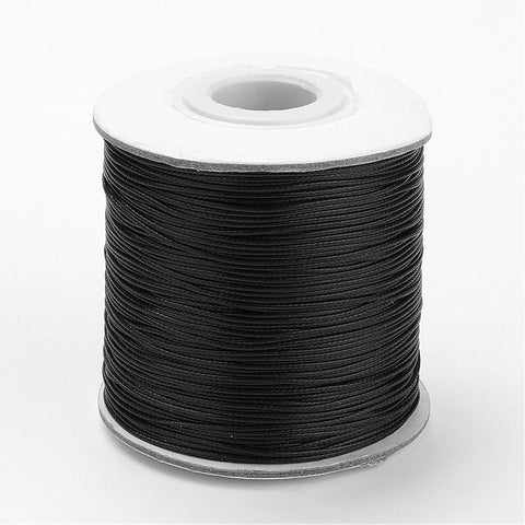 BLACK Waxed Polyester Beading Cord, 0.5mm Waxed Polyester Cord, Bead Cord, DarkTurquoise Size: about 0.5mm in diameter, about 185yards/roll.