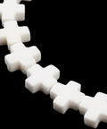 White Synthetic Coral Cross Beads, Dyed, 8x9mm White Synthetic Coral Cross Beads, Dyed, 8x9mm
