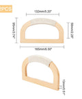 Wooden Bag Handles, D-Shape, 16.5cm Wooden Bag Handles, D-Shape, 16.5cm