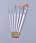 Wooden Paint Brushes Pens Sets, For Watercolor Oil Painting, White Wooden Paint Brushes Pens Sets, For Watercolor Oil Painting, White