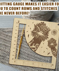 Wooden Square Frame Crochet Ruler, Knitting Needle Gauge Wooden Square Frame Crochet Ruler – Knitting Needle Gauge, Ostrich Design, 130mm