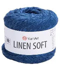 MIDNIGHT BLUE YarnArt Linen Soft Yarn – Cotton Linen Blend Knitting & Crochet Yarn - DK weight (Light #3) YarnArt Linen Soft Yarn – Cotton Linen Blend Knitting & Crochet Yarn - DK weight (Light #3)