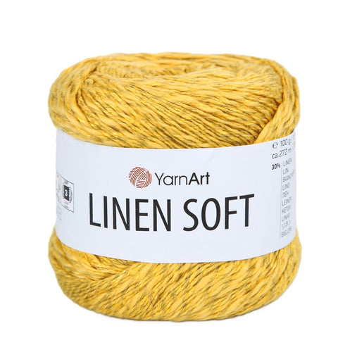 GOLDEN MUSTARD YarnArt Linen Soft Yarn – Cotton Linen Blend Knitting & Crochet Yarn - DK weight (Light #3) YarnArt Linen Soft Yarn – Cotton Linen Blend Knitting & Crochet Yarn - DK weight (Light #3)