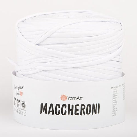WHITE YarnArt Maccheroni Fabric Strip T-Shirt Yarn for Crochet & Knitting YarnArt Maccheroni Fabric Strip T-Shirt Yarn for Crochet & Knitting
