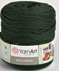DARK GREEN YarnArt Maccheroni Fabric Strip Yarn | T-Shirt Yarn for Crochet & Knitting YarnArt Maccheroni Fabric Strip Yarn | T-Shirt Yarn for Crochet & Knitting