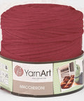 PURPLE RED YarnArt Maccheroni Fabric Strip Yarn | T-Shirt Yarn for Crochet & Knitting YarnArt Maccheroni Fabric Strip Yarn | T-Shirt Yarn for Crochet & Knitting