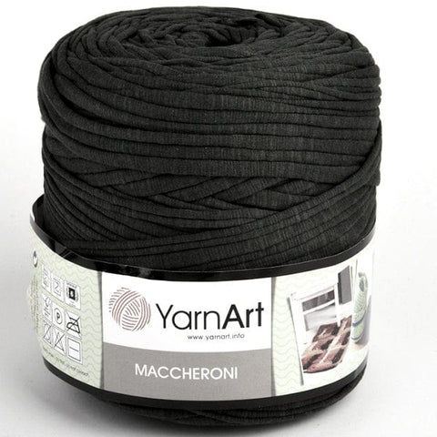 BLACK YarnArt Maccheroni Fabric Strip Yarn | T-Shirt Yarn for Crochet & Knitting YarnArt Maccheroni Fabric Strip Yarn | T-Shirt Yarn for Crochet & Knitting