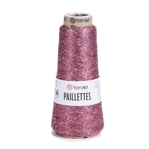 DUSTY ROSE SEQUIN YarnArt Paillettes Yarn 50g | Sequined Fancy Knitting Yarn, Super Fine/Lace Yarn Weight (Weight 0) YarnArt Paillettes Yarn 50g | Sequined Fancy Knitting Yarn, Super Fine/Lace Yarn Weight (Weight 0)