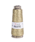 GOLD SEQUIN YarnArt Paillettes Yarn 50g | Sequined Fancy Knitting Yarn, Super Fine/Lace Yarn Weight (Weight 0) YarnArt Paillettes Yarn 50g | Sequined Fancy Knitting Yarn, Super Fine/Lace Yarn Weight (Weight 0)