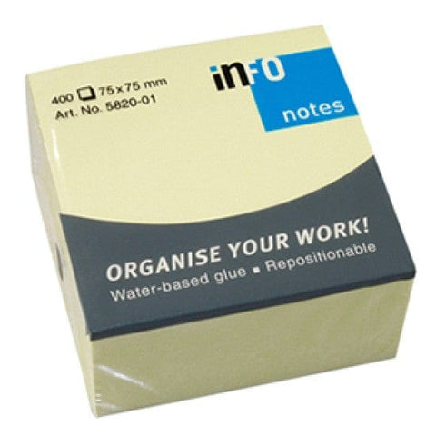 Yellow Cube Sticky Notes 75x75mm – 400 Sheets Yellow Cube Sticky Notes 75x75mm – 400 Sheets