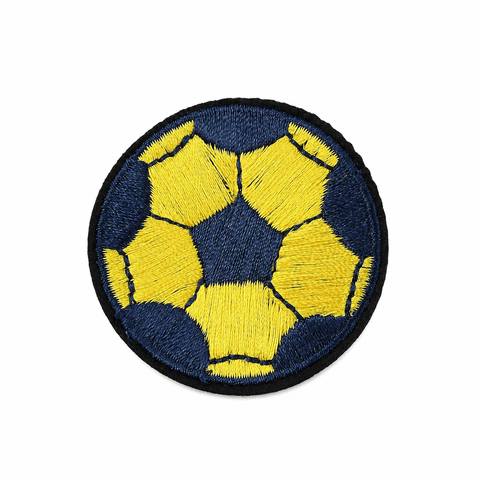 Yellow Football Embroidered Iron-On/Sew-On Patch – 45mm Yellow Football Embroidered Iron-On/Sew-On Patch – 45mm